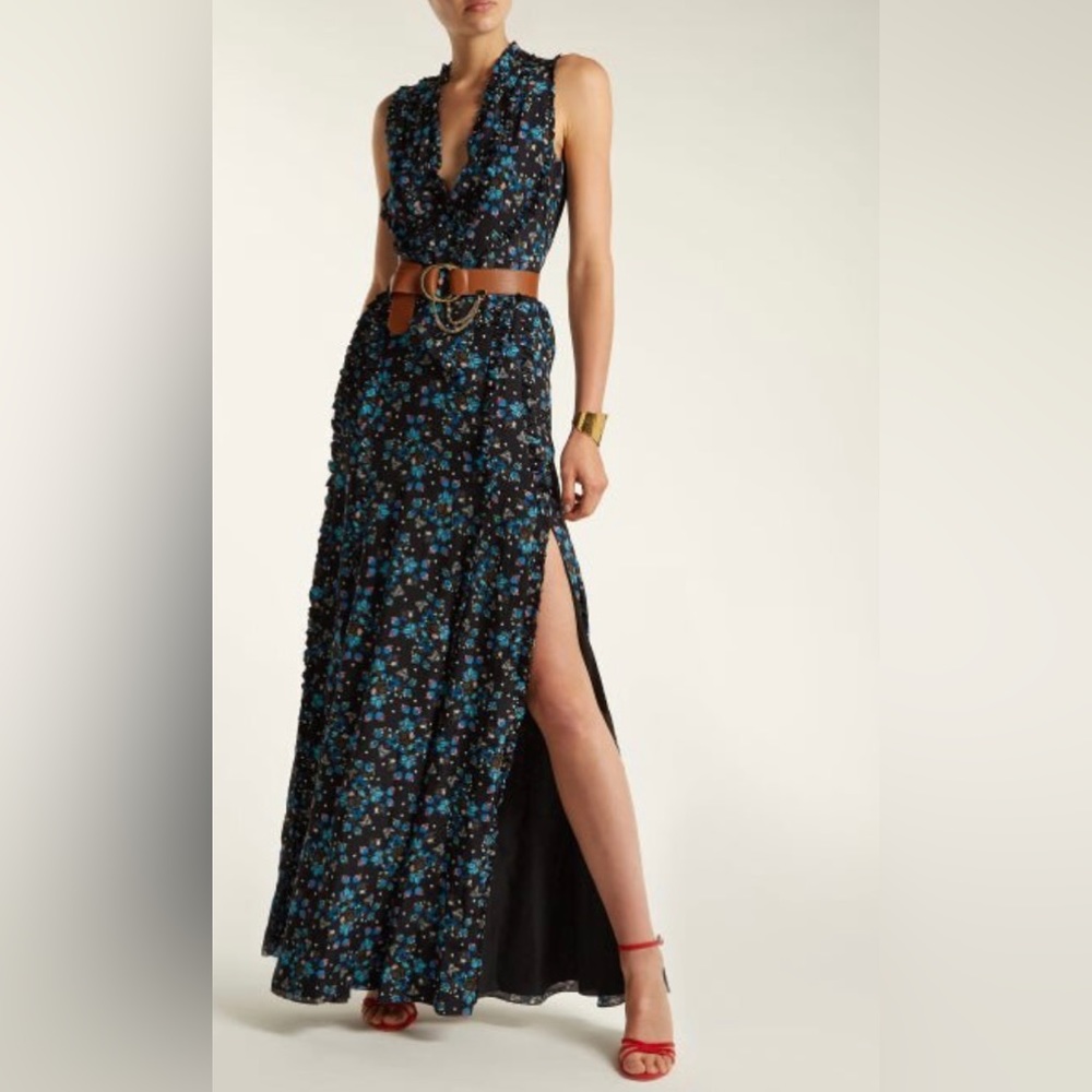 ALTUZARRA Medina Vine-Print Silk Crepe De Chine Dress
- Black Print